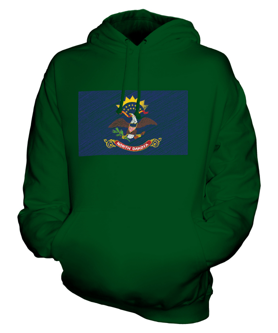 NORTH DAKOTA STATE SCRIBBLE FLAG UNISEX HOODIE TOP GIFT NORTH DAKOTAN FOOTBALL - Picture 11 of 16