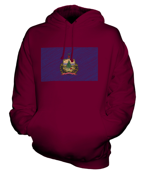 VERMONT STATE GARABATEA BANDERA UNISEX SUDADERA CON CAPUCHA REGALO FÚTBOL VERMONTER