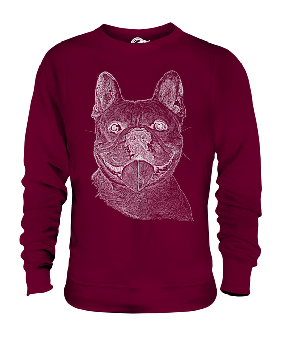 FRENCH BULLDOG SKETCH UNISEX PRINTED SWEATER GREAT GIFT FOR DOG
