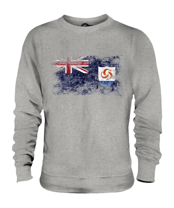 ANGUILLA DISTRESSED FLAG UNISEX SWEATER TOP ANGUILLAN SHIRT FOOTBALL JERSEY GIFT - Picture 4 of 16