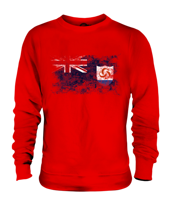 ANGUILLA DISTRESSED FLAG UNISEX SWEATER TOP ANGUILLAN SHIRT FOOTBALL JERSEY GIFT - Picture 7 of 16