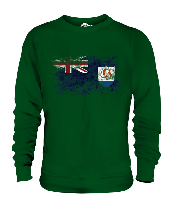 ANGUILLA DISTRESSED FLAG UNISEX SWEATER TOP ANGUILLAN SHIRT FOOTBALL JERSEY GIFT - Picture 11 of 16