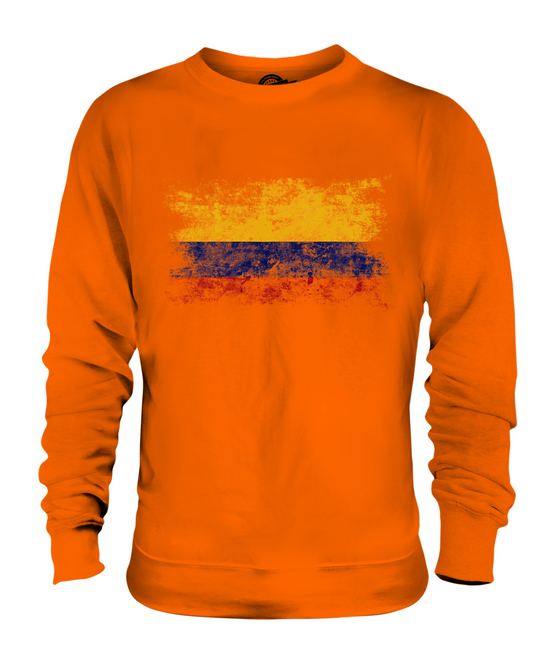 COLOMBIA DISTRESSED FLAG UNISEX SWEATER TOP COLOMBIAN SHIRT FOOTBALL JERSEY GIFT