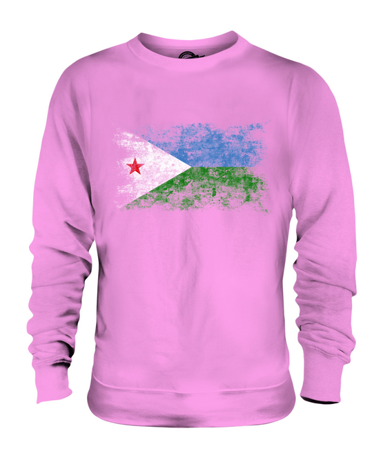 DJIBOUTI DISTRESSED FLAG UNISEX SWEATER TOP JIBUTI DJIBOUTIAN DJIBOUTI SHIRT