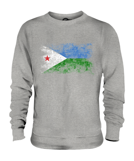 DJIBOUTI DISTRESSED FLAG UNISEX SWEATER TOP JIBUTI DJIBOUTIAN DJIBOUTI SHIRT