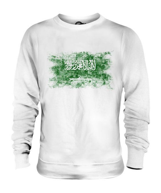 SAUDI ARABIA DISTRESSED FLAG UNISEX SWEATER TOP AL-MAMLAKA AL