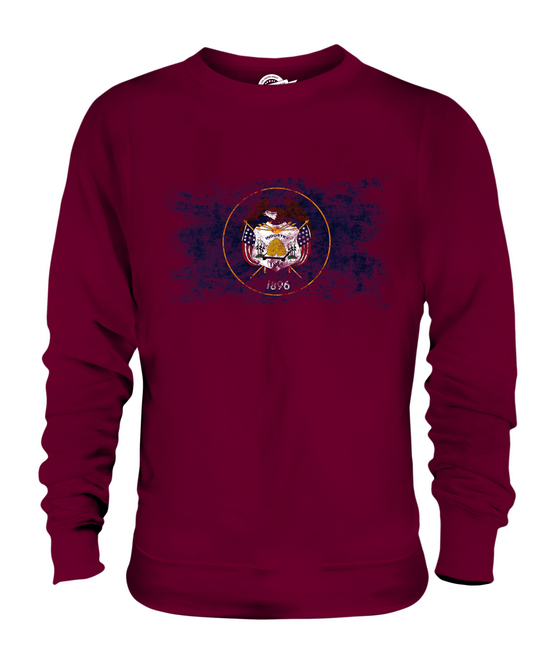 UTAH STATE DISTRESSED FLAG UNISEX PULLOVER OBERTEIL UTAHN SHIRT JERSEY GESCHENK - Bild 6 von 16