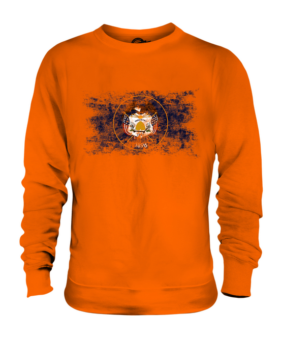 UTAH STATE DISTRESSED FLAG UNISEX PULLOVER OBERTEIL UTAHN SHIRT JERSEY GESCHENK - Bild 8 von 16