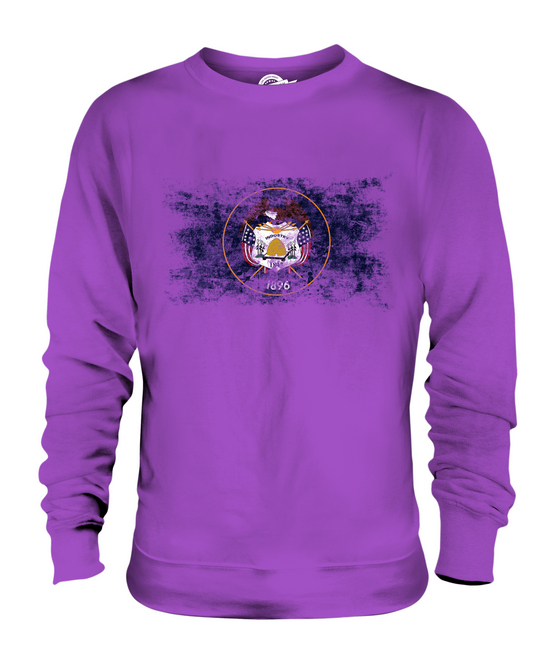 UTAH STATE DISTRESSED FLAG UNISEX PULLOVER OBERTEIL UTAHN SHIRT JERSEY GESCHENK - Bild 15 von 16
