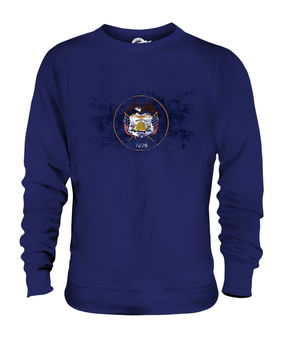 UTAH STATE DISTRESSED FLAG UNISEX PULLOVER OBERTEIL UTAHN SHIRT JERSEY GESCHENK - Bild 5 von 16