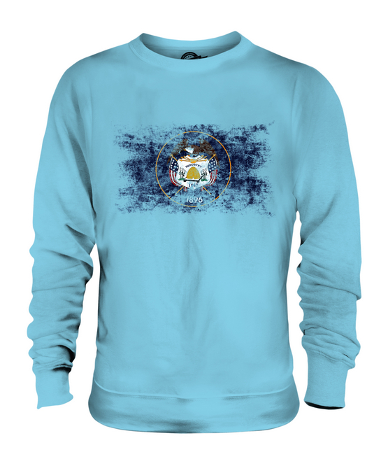 UTAH STATE DISTRESSED FLAG UNISEX PULLOVER OBERTEIL UTAHN SHIRT JERSEY GESCHENK - Bild 13 von 16