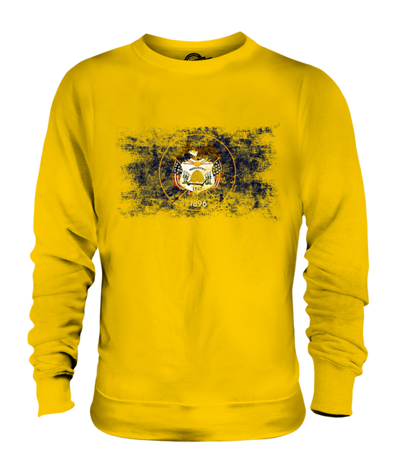 UTAH STATE DISTRESSED FLAG UNISEX PULLOVER OBERTEIL UTAHN SHIRT JERSEY GESCHENK - Bild 9 von 16