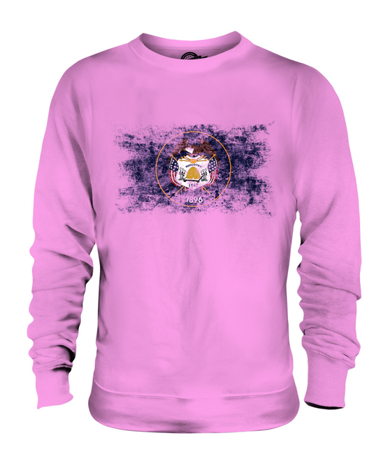 UTAH STATE DISTRESSED FLAG UNISEX PULLOVER OBERTEIL UTAHN SHIRT JERSEY GESCHENK - Bild 16 von 16