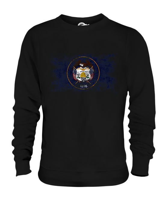 UTAH STATE DISTRESSED FLAG UNISEX PULLOVER OBERTEIL UTAHN SHIRT JERSEY GESCHENK - Bild 3 von 16