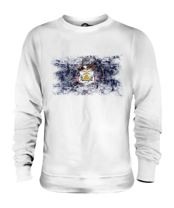 UTAH STATE DISTRESSED FLAG UNISEX PULLOVER OBERTEIL UTAHN SHIRT JERSEY GESCHENK - Bild 2 von 16