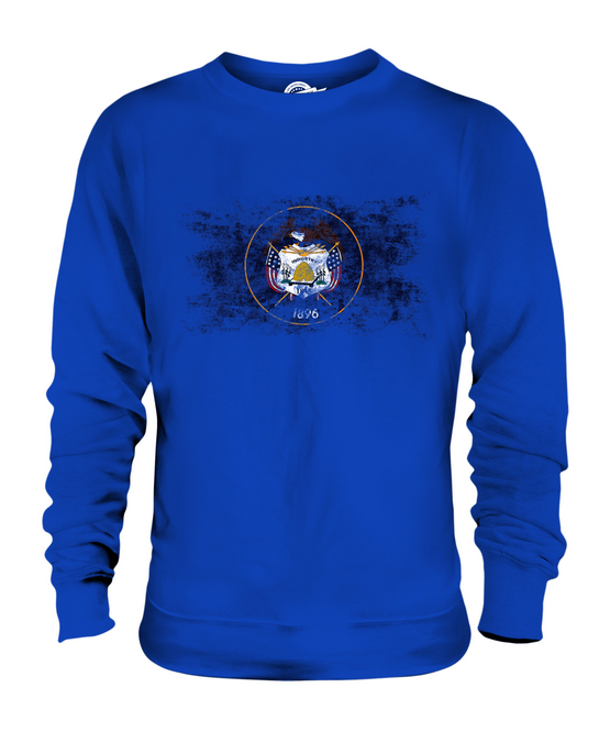 UTAH STATE DISTRESSED FLAG UNISEX PULLOVER OBERTEIL UTAHN SHIRT JERSEY GESCHENK - Bild 14 von 16