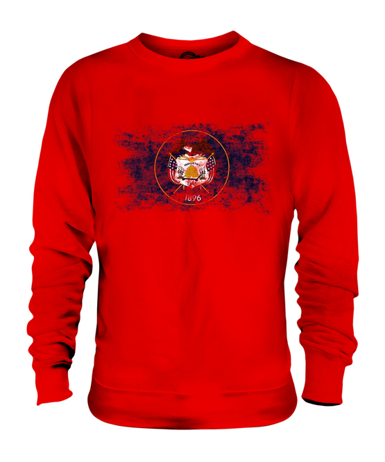 UTAH STATE DISTRESSED FLAG UNISEX PULLOVER OBERTEIL UTAHN SHIRT JERSEY GESCHENK - Bild 7 von 16