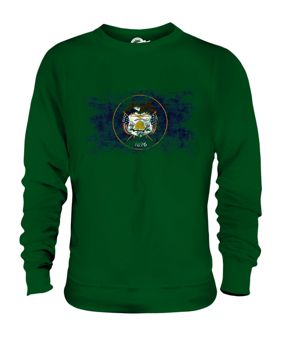 UTAH STATE DISTRESSED FLAG UNISEX PULLOVER OBERTEIL UTAHN SHIRT JERSEY GESCHENK - Bild 11 von 16