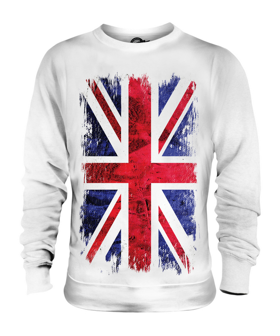 UNION JACK GRUNGE FLAG UNISEX SWEATER TOP UK GB GREAT BRITAIN