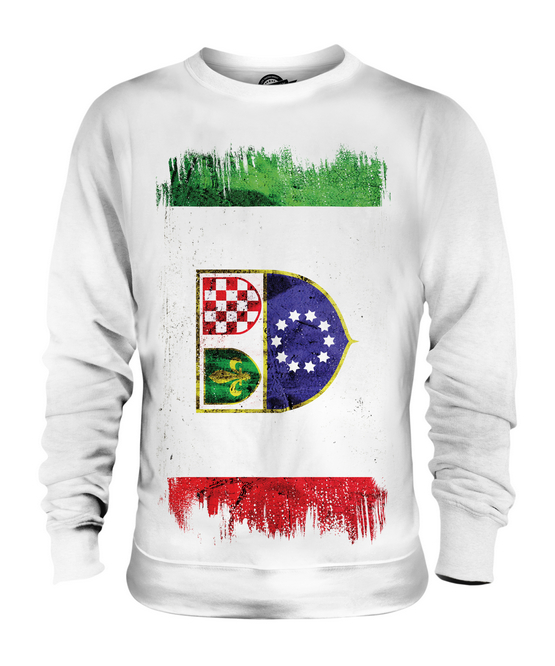 BOSNIA AND HERZEGOVINA FEDERATION GRUNGE FLAG UNISEX SWEATER TOP FOOTBALL GIFT