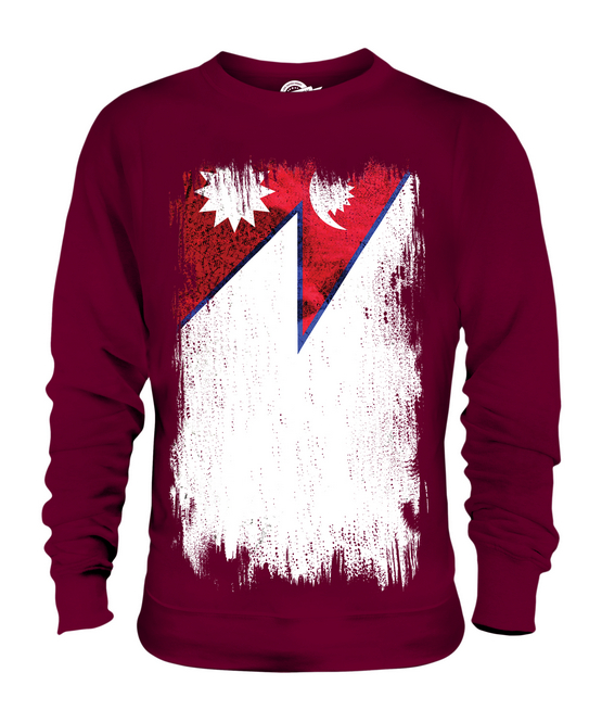 NEPAL GRUNGE FLAG UNISEX SWEATER TOP NEP?LA NEPALI NEPALESE SHIRT