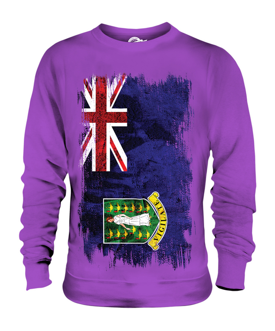 UK VIRGIN ISLANDS GRUNGE FLAG UNISEX SWEATER TOP GIFT SHIRT CLOTHING JERSEY