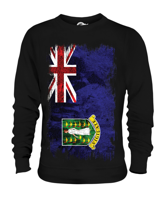 UK VIRGIN ISLANDS GRUNGE FLAG UNISEX SWEATER TOP GIFT SHIRT CLOTHING JERSEY