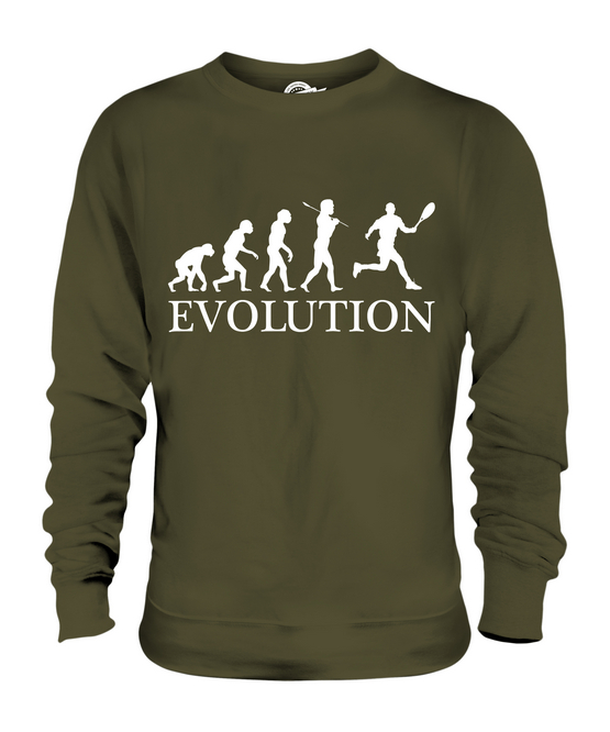 TENNIS EVOLUTION OF MAN UNISEX SWEATER MENS WOMENS LADIES GIFT RACQUET CLOTHING