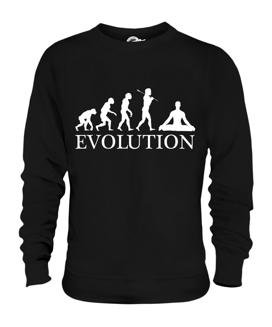 YOGA EVOLUTION OF MAN UNISEX SWEATER MENS WOMENS LADIES GIFT PILATES CLOTHING