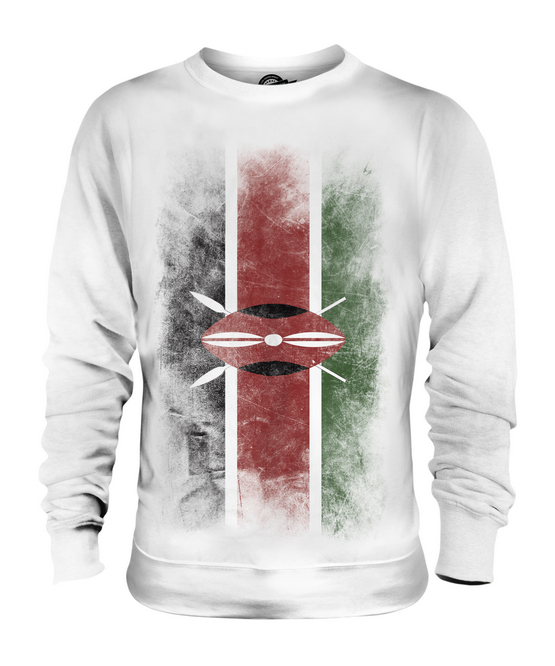 KENYA FADED FLAG UNISEX SWEATER TOP KENYAN SHIRT FOOTBALL JERSEY GIFT