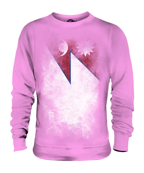NEPAL FADED FLAG UNISEX SWEATER TOP NEP?LA NEPALI NEPALESE SHIRT