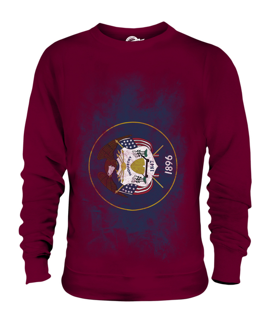 UTAH STATE VERBLASSTE FLAGGE UNISEX PULLOVER OBERTEIL UTAHN SHIRT JERSEY GESCHENK - Bild 6 von 16
