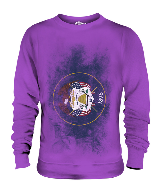 UTAH STATE VERBLASSTE FLAGGE UNISEX PULLOVER OBERTEIL UTAHN SHIRT JERSEY GESCHENK - Bild 15 von 16
