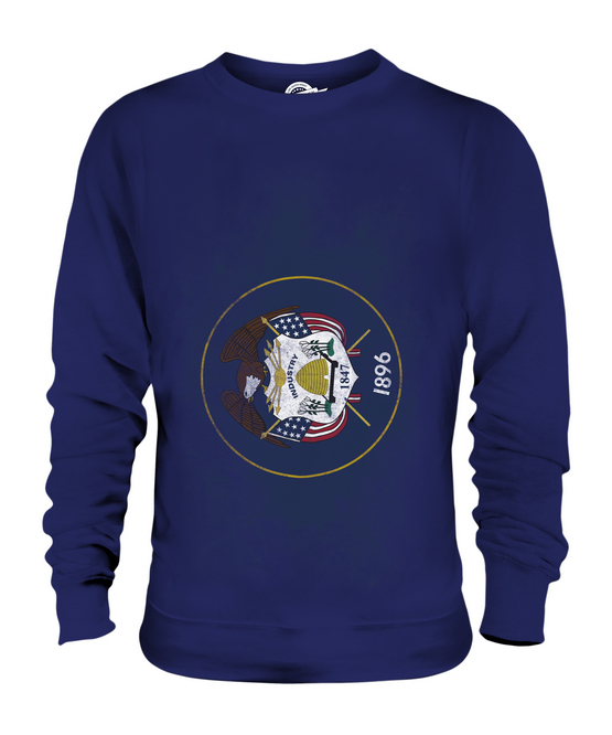 UTAH STATE VERBLASSTE FLAGGE UNISEX PULLOVER OBERTEIL UTAHN SHIRT JERSEY GESCHENK - Bild 5 von 16