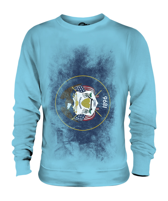 UTAH STATE VERBLASSTE FLAGGE UNISEX PULLOVER OBERTEIL UTAHN SHIRT JERSEY GESCHENK - Bild 13 von 16