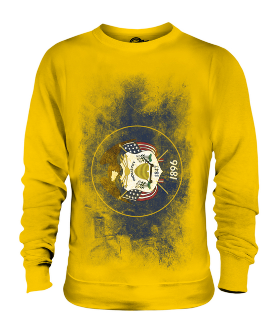 UTAH STATE VERBLASSTE FLAGGE UNISEX PULLOVER OBERTEIL UTAHN SHIRT JERSEY GESCHENK - Bild 9 von 16