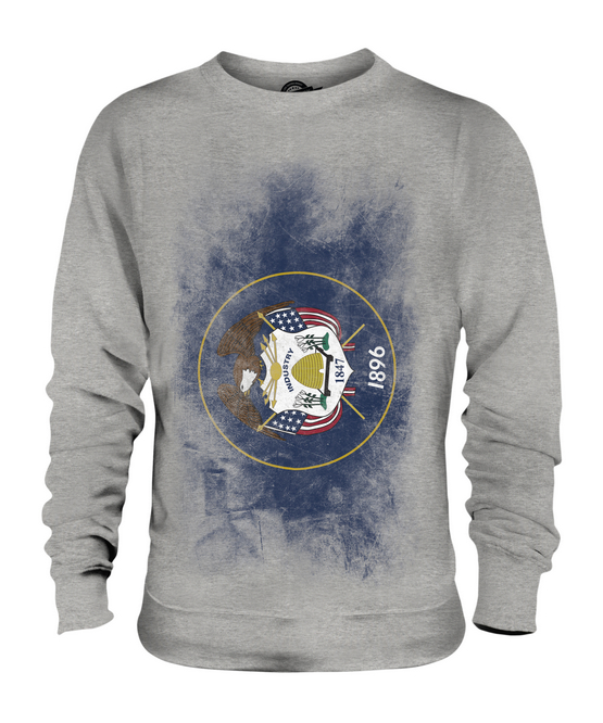 UTAH STATE VERBLASSTE FLAGGE UNISEX PULLOVER OBERTEIL UTAHN SHIRT JERSEY GESCHENK - Bild 4 von 16