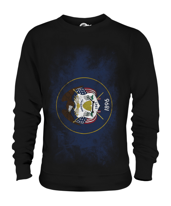 UTAH STATE VERBLASSTE FLAGGE UNISEX PULLOVER OBERTEIL UTAHN SHIRT JERSEY GESCHENK - Bild 3 von 16