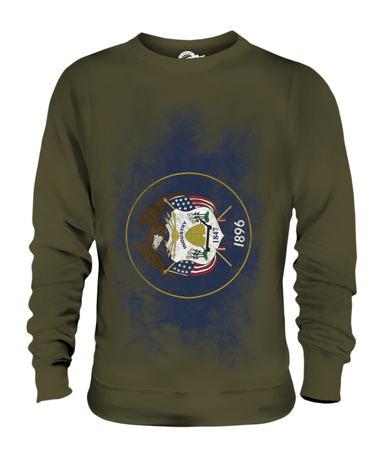 UTAH STATE VERBLASSTE FLAGGE UNISEX PULLOVER OBERTEIL UTAHN SHIRT JERSEY GESCHENK - Bild 12 von 16