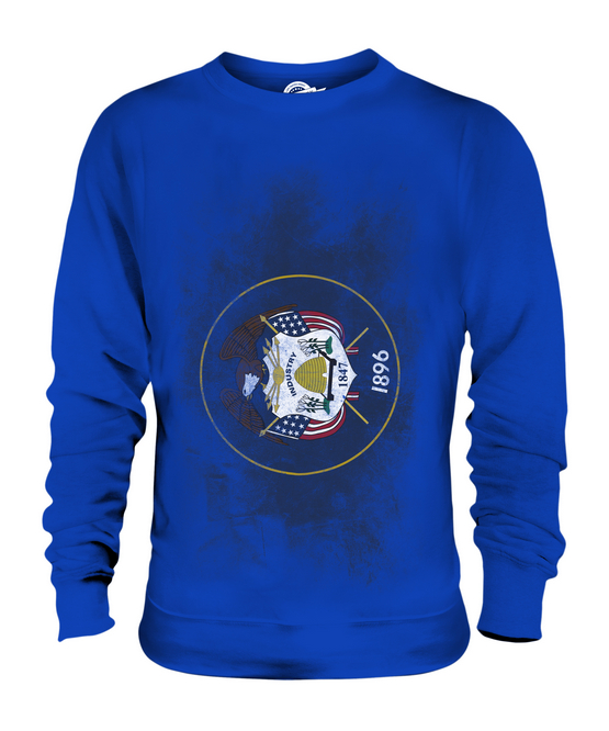 UTAH STATE VERBLASSTE FLAGGE UNISEX PULLOVER OBERTEIL UTAHN SHIRT JERSEY GESCHENK - Bild 14 von 16