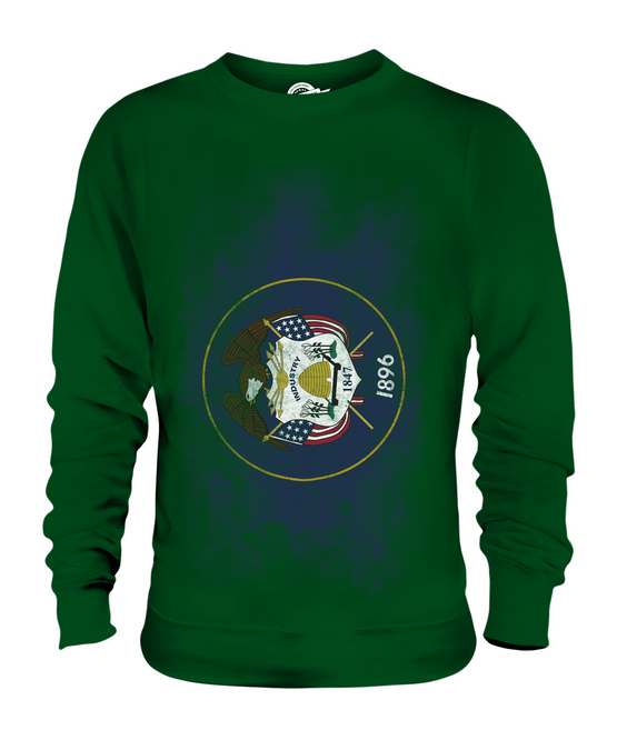 UTAH STATE VERBLASSTE FLAGGE UNISEX PULLOVER OBERTEIL UTAHN SHIRT JERSEY GESCHENK - Bild 11 von 16