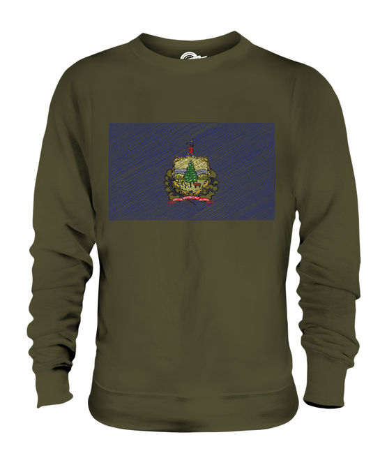 SUÉTER SUPERIOR DE REGALO DE FÚTBOL VERMONT STATE SCRIBBLE BANDERA UNISEX