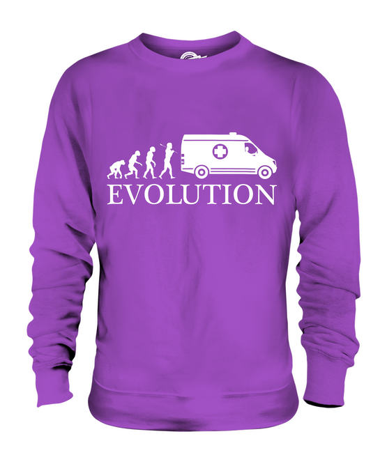 AMBULANCE EVOLUTION OF MAN UNISEX SWEATER TOP GIFT NHS DRIVER - Picture 15 of 16