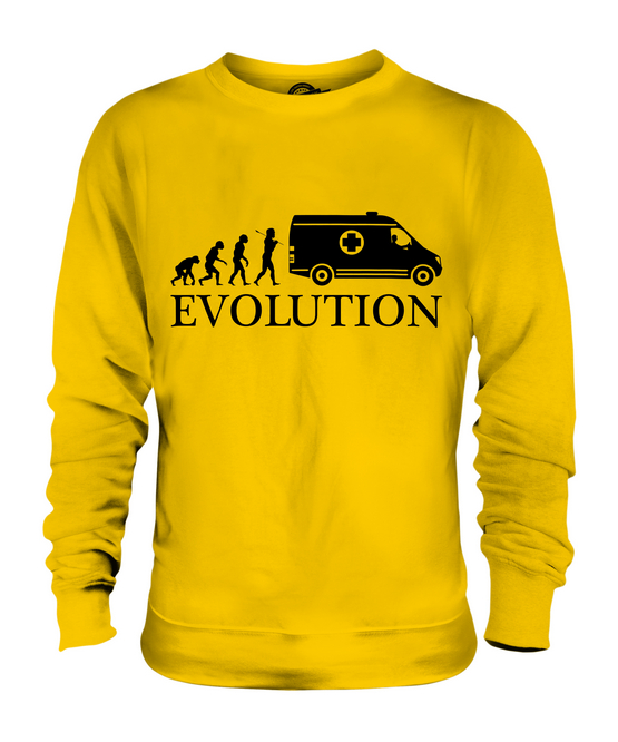 AMBULANCE EVOLUTION OF MAN UNISEX SWEATER TOP GIFT NHS DRIVER - Picture 9 of 16