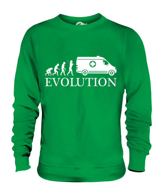 AMBULANCE EVOLUTION OF MAN UNISEX SWEATER TOP GIFT NHS DRIVER - Picture 10 of 16