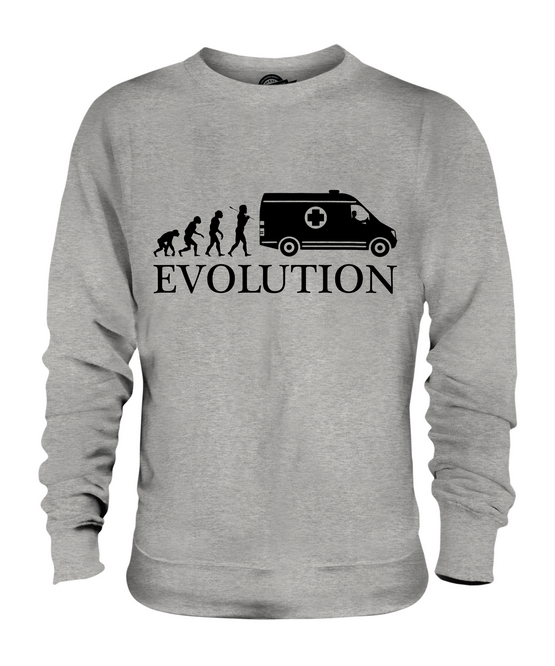 AMBULANCE EVOLUTION OF MAN UNISEX SWEATER TOP GIFT NHS DRIVER - Picture 4 of 16