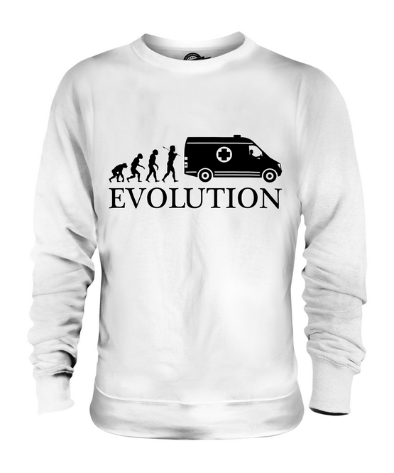 AMBULANCE EVOLUTION OF MAN UNISEX SWEATER TOP GIFT NHS DRIVER - Picture 2 of 16