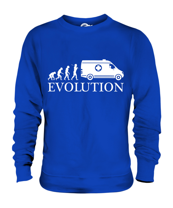 AMBULANCE EVOLUTION OF MAN UNISEX SWEATER TOP GIFT NHS DRIVER - Picture 14 of 16