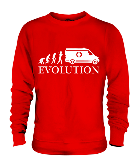 AMBULANCE EVOLUTION OF MAN UNISEX SWEATER TOP GIFT NHS DRIVER - Picture 7 of 16