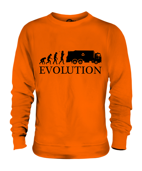 GARBAGE TRUCK EVOLUTION OF MAN UNISEX SWEATER TOP GIFT DRIVER RUBBISH - Picture 8 of 16